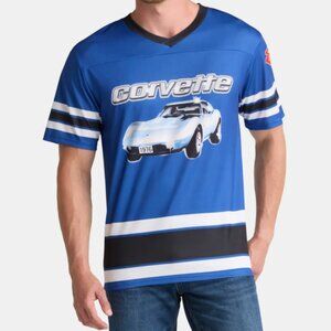 Chemistry Chevrolet Corvette Men's Blue Graphic Mesh Soccer Jersey, Size 3XL